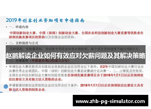 赵鹏解读企业如何有效应对欠薪问题及其解决策略